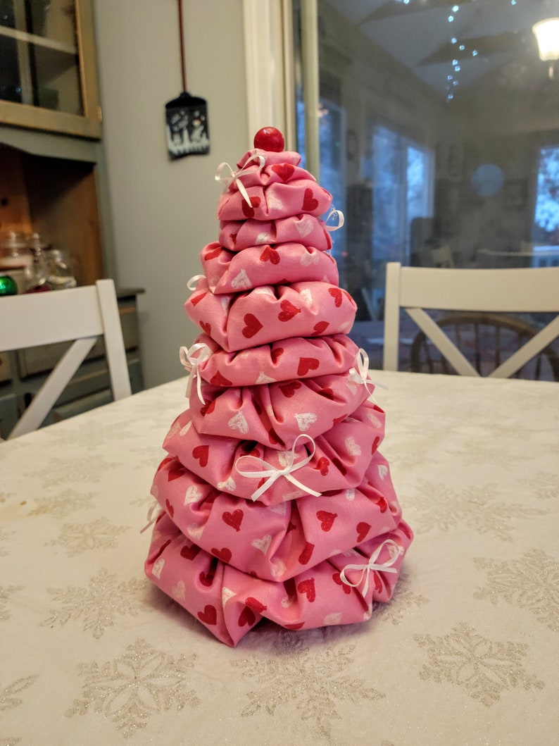 Pink Valentine Tree, Lighted Pink Valentine Tree, Tabletop Valentine