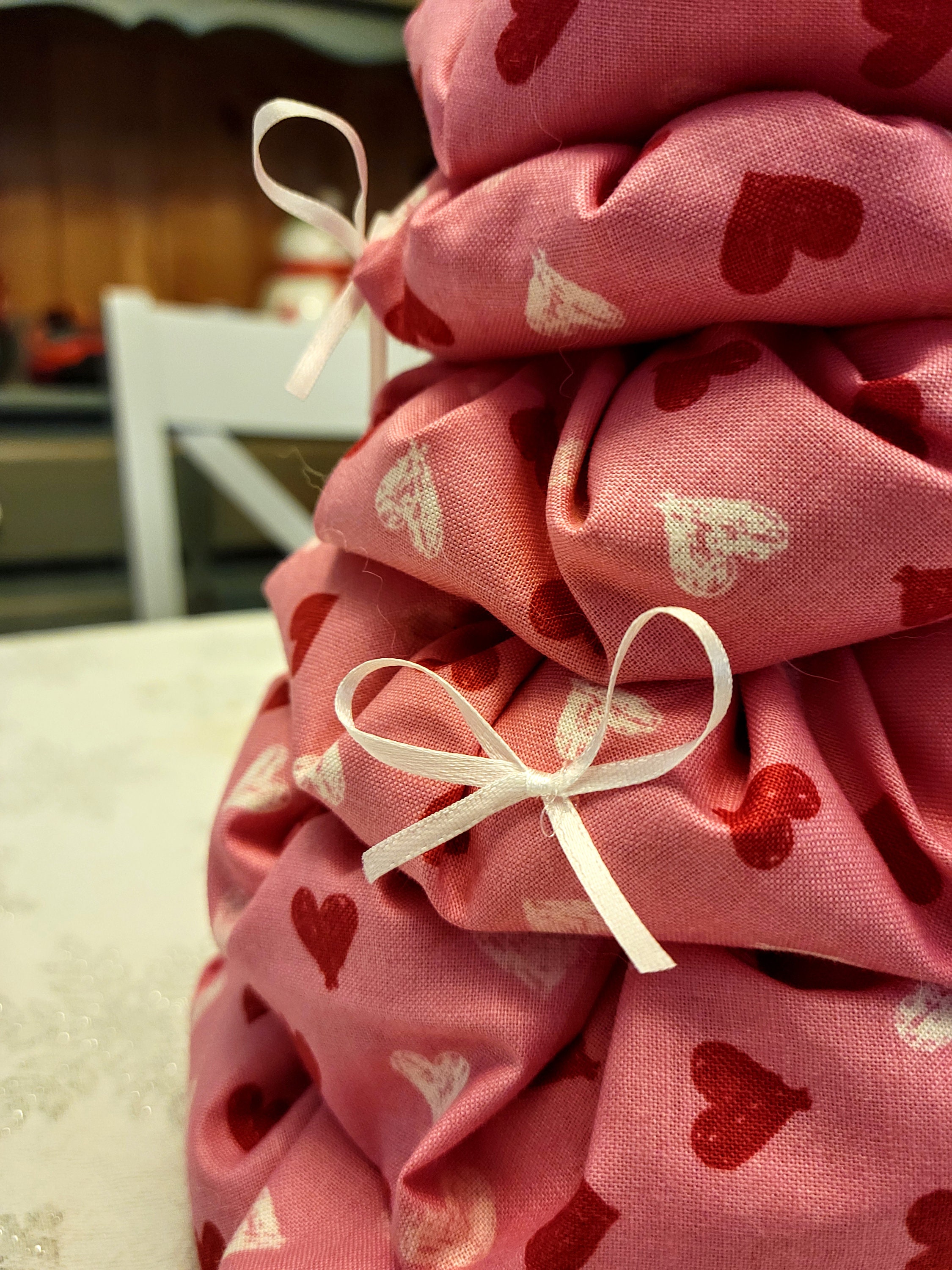 Pink Valentine Tree, Lighted Pink Valentine Tree, Tabletop Valentine