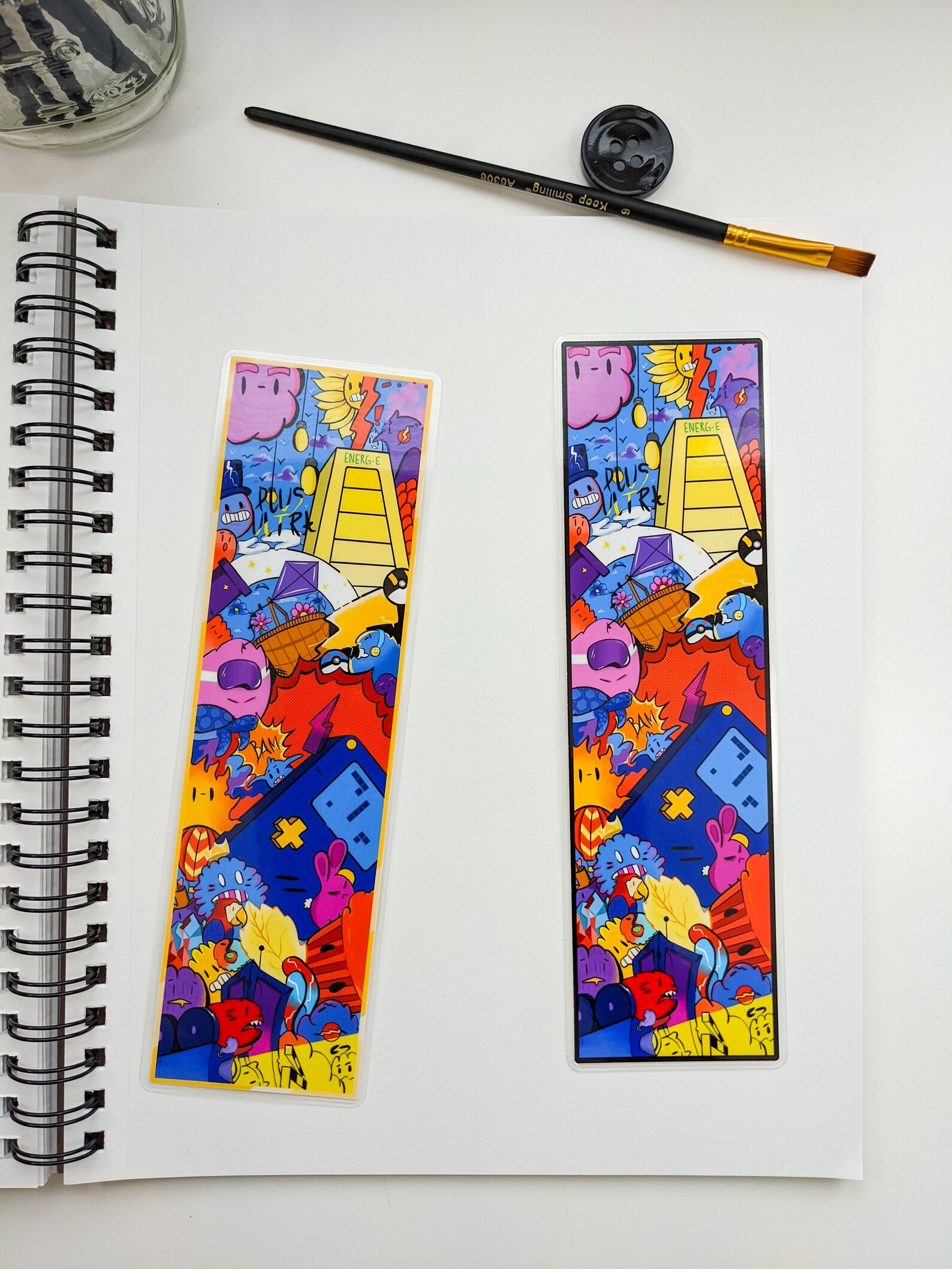 Doodle Art Bookmark Colorful Bookmark Large Bookmark | Etsy