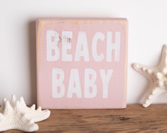 Beach Baby Nursery Wood Sign, Coastal Decor, Custom Colors