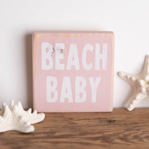 Beach Baby Coastal Nursery Wall Wood Sign, Baby Boy or Girl Nursery, Custom, Kids Bedroom Decor, Baby Shower Gift, Beach Baby, Coastal