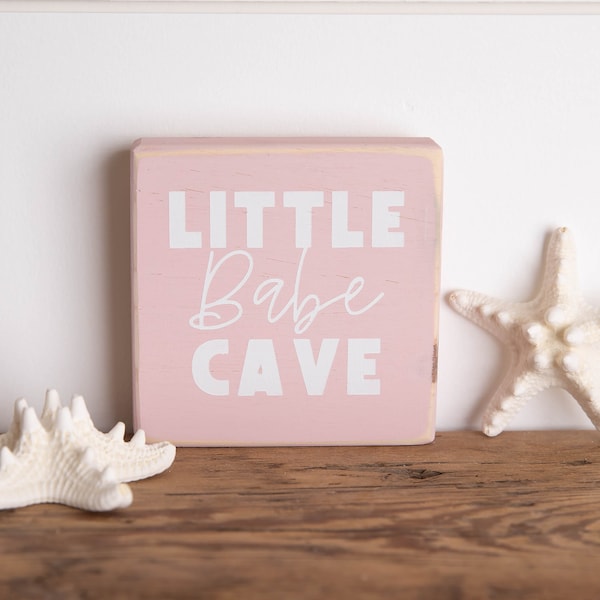 Little Babe Cave Nursery Wall Wood Sign, Baby Boy or Girl Nursery, Custom, Kids Bedroom Decor, Baby Shower Gift, Beach Baby, Nautical