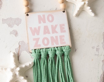 No Wake Zone Nursery Sign, Nautical Nursery Decor,  Newborn Gift, Baby Gift, Beach Baby, Coastal Decor, Baby Girl, Nautical Baby Sign