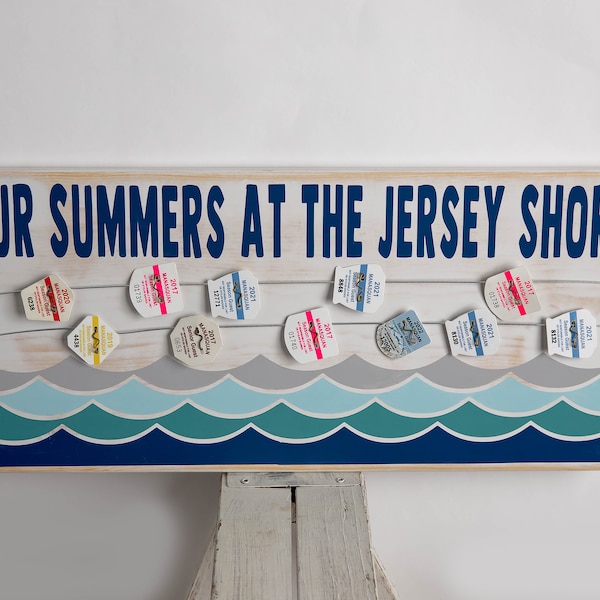 New Jersey. Beach Badge, beach badge display, beach badge holder, beach tag, seasonal badge, Jersey Shore beach badge, Jersey Girl