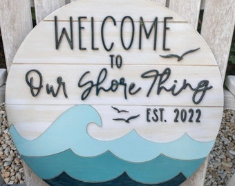 Custom Family Name Sign | Beach House Shiplap Decor