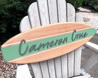 Custom Surfboard Name Sign, Coastal Nursery Decor