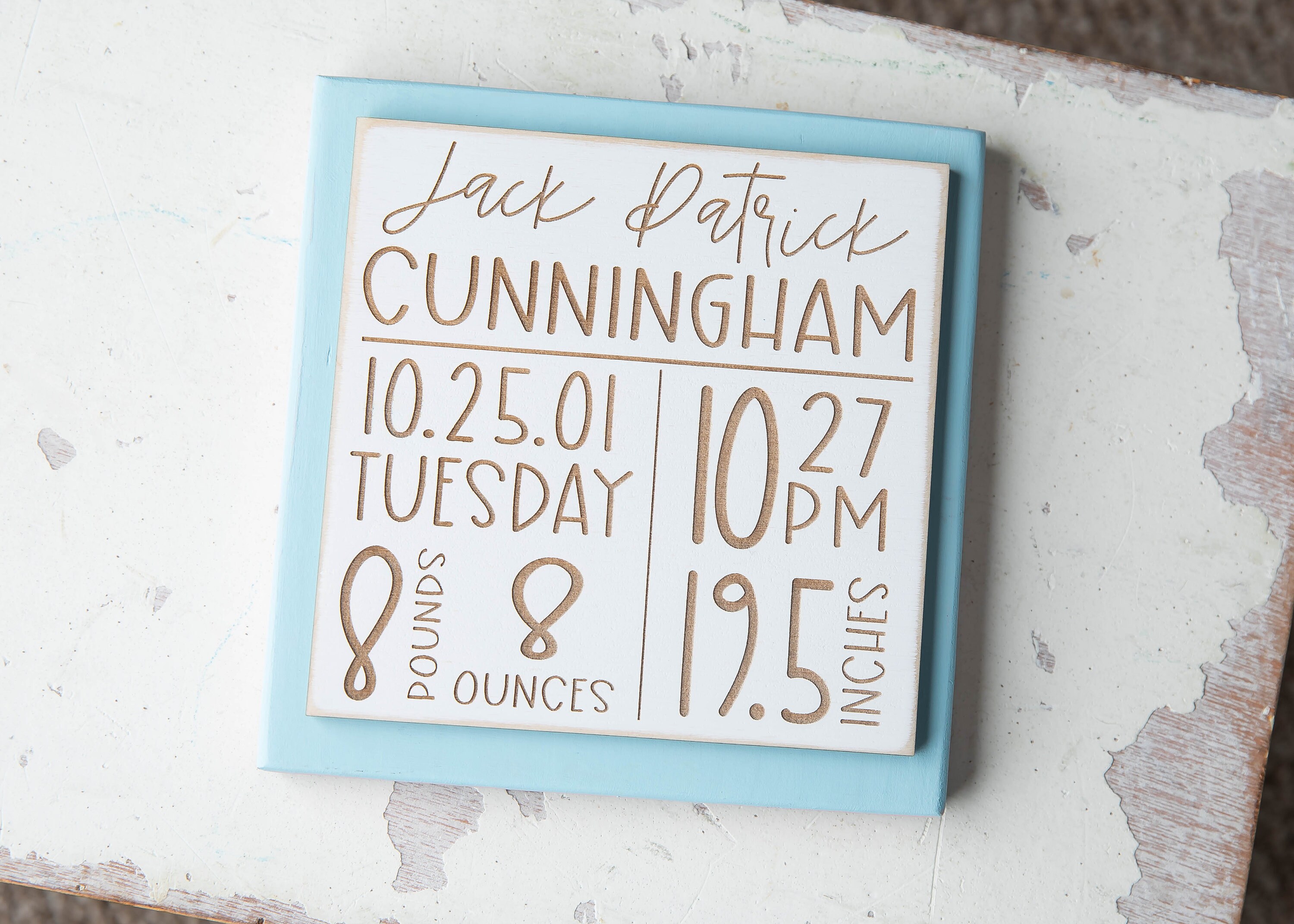 Birth Announcement Wood Sign Custom Birth Announcement Sign Etsy