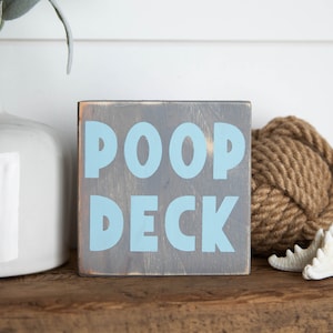 Poop Deck, Coastal Nursery Wall Wood Sign, Baby Boy or Girl Nursery, Custom, Kids Bedroom Decor, Baby Shower Gift, Beach Baby, nautical