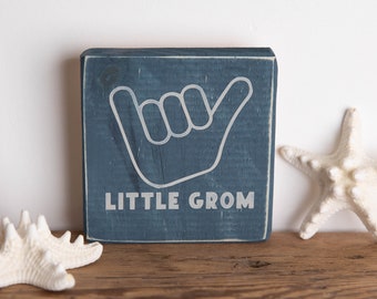 Little Grom Coastal Wood Sign, Baby Nursery Decor