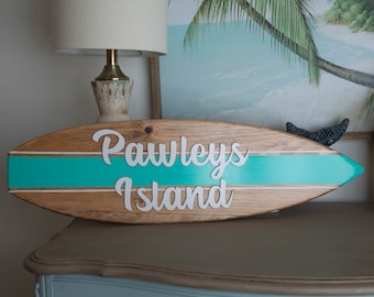 Custom Surfboard Wood Sign, Coastal Nursery Decor