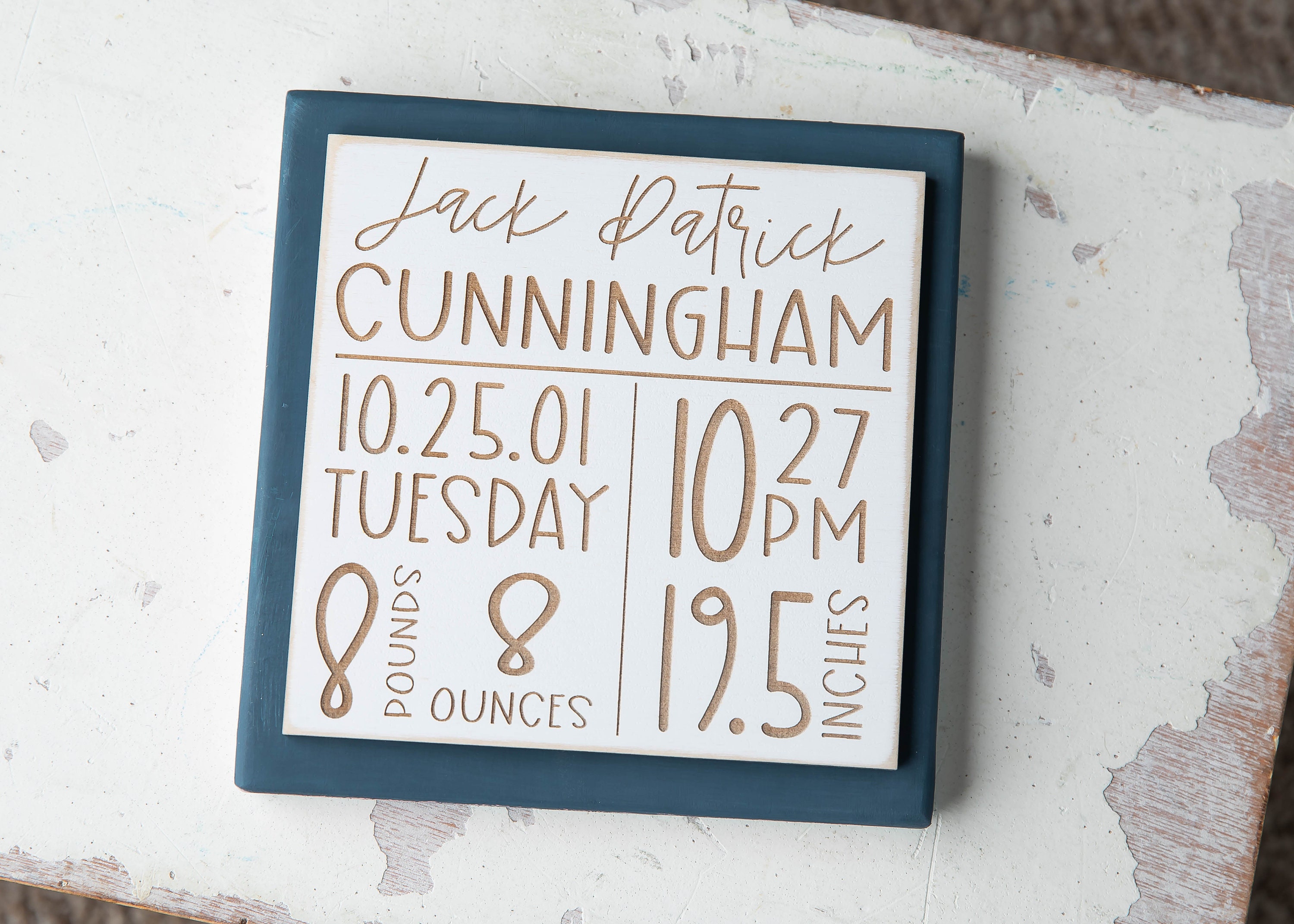 Birth Announcement Wood Sign Custom Birth Announcement Sign Etsy