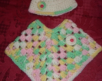 Poncho & Hat set for American Girl Doll, 18 inch doll clothes