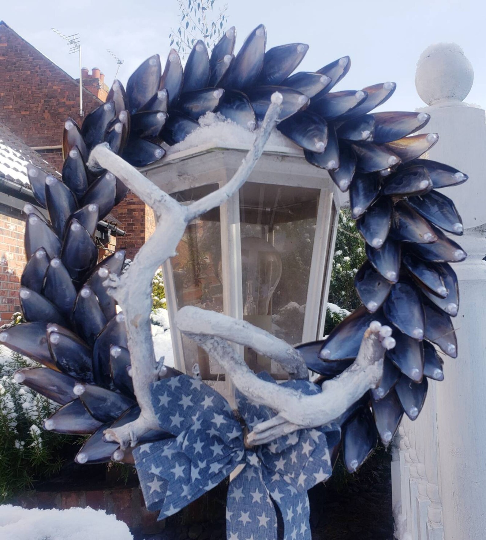 Sea Shell Wreath Wreaths for Front Door Mussel Wreathmussel Etsy