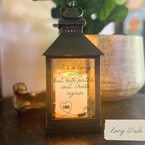 Personalized Lantern Pet Memorial Gift Lantern Always in Your Heart Custom Lantern In Memory Dog Pet Loss Bereavement Long Walk