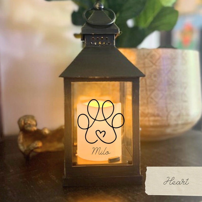 Personalized Lantern Pet Memorial Gift Lantern Always in Your Heart Custom Lantern In Memory Dog Pet Loss Bereavement image 4
