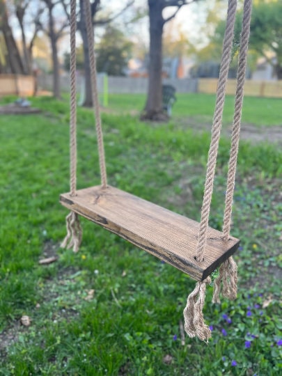 Handmade Rustic Tree Swing Porch Swing Outdoor Kitchen/bar Swing top Seller  Outdoor Decor Spring Decor Wood Swing With Rope 