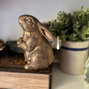 Antiqued Gold Bunny Shelf Sitter