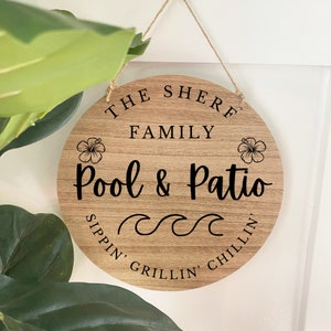 Personalized Pool Sign, Pool and Patio Decor, Housewarming Gift, Realtor Gift