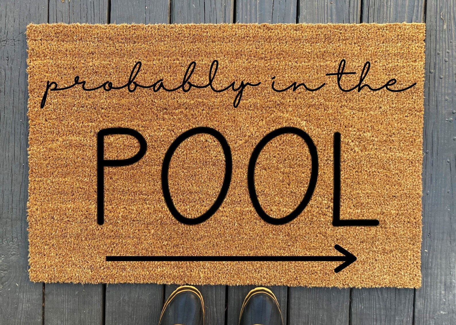 Probably in the Pool Doormat Summer Doormat Pool House Gift Etsy