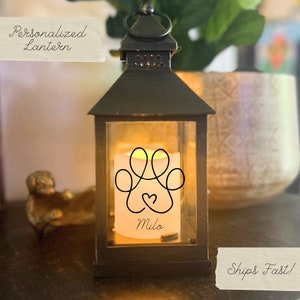Personalized Lantern Pet Memorial Gift Lantern Always in Your Heart Custom Lantern In Memory Dog Pet Loss Bereavement Heart