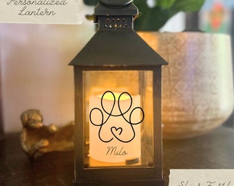 Personalized Lantern | Pet Memorial Gift Lantern | Always in Your Heart | Custom Lantern| In Memory | Dog Pet Loss | Bereavement