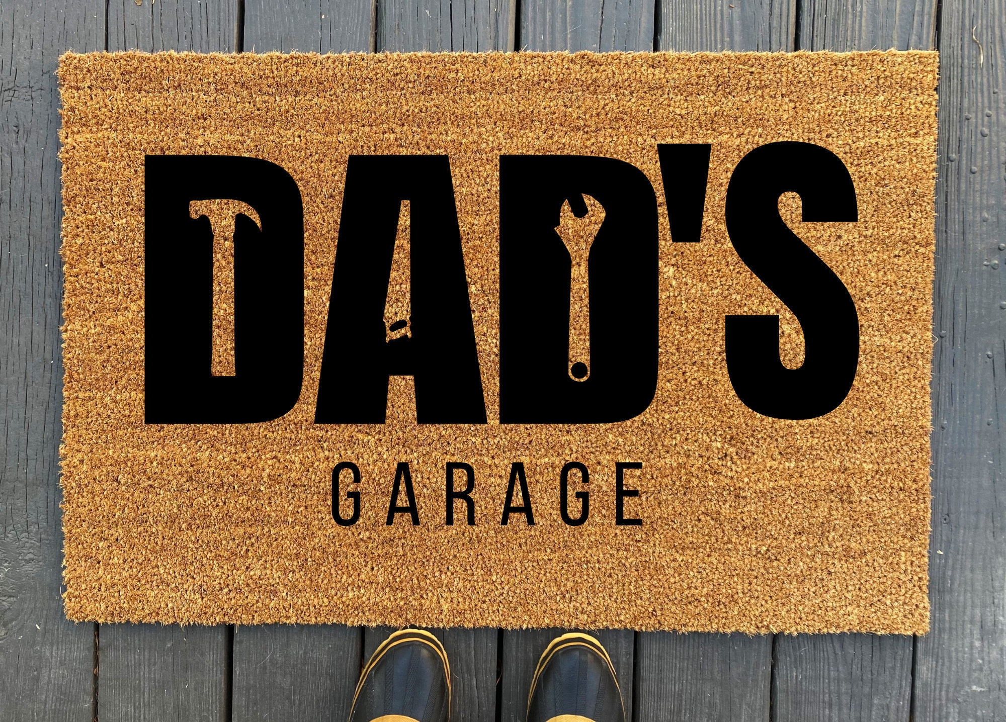 Dad's Garage Doormat Man Cave Doormat Father's Days Etsy