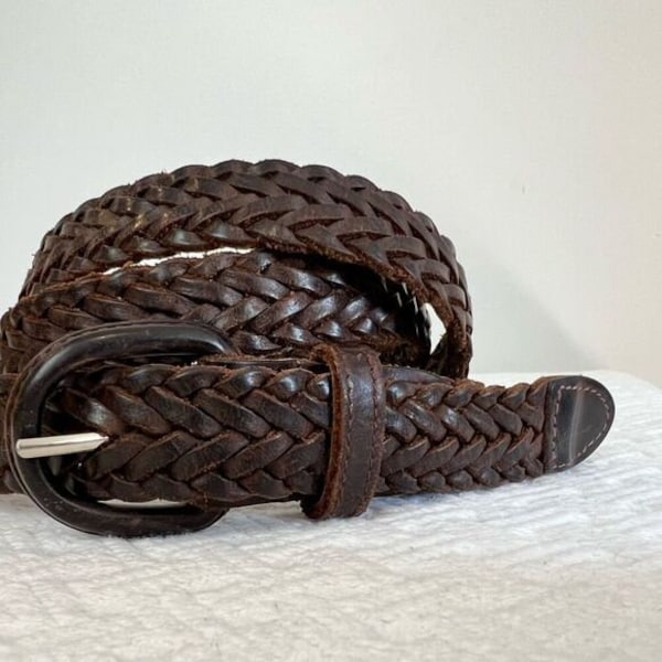 35mm Braided Belt With Leather Details For Men In Green - Foto 10