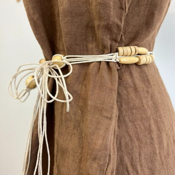 Vintage Braided Boho Wooden Beaded Belt, Waist Be… - image 2