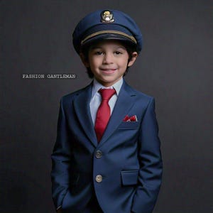 Boy&#39;s Slim Fit Blue Suit: 4-Piece Fashion Set