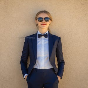 Beautiful DARK NAVY BLUE Two Piece Slim Fit Suit For Women,for Wedding Office Party Suit, Tailored Suit For Women, Wedding Suit For Women&#39;s,