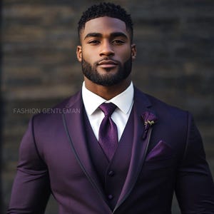 Dark Purple Three Piece Slim Fit Suit For Men, Groom And Groomsmen Suit For Wedding, Tailored Suit,Prom Wear,bespoke for Men & all Seasons