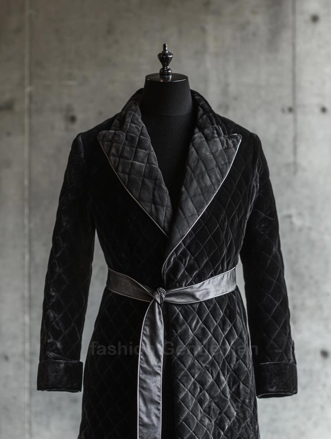 Men's Smoking Robe Mens Black Velvet Smoking Robe: Handmade Quilted Lapel, Knee Length - Etsy