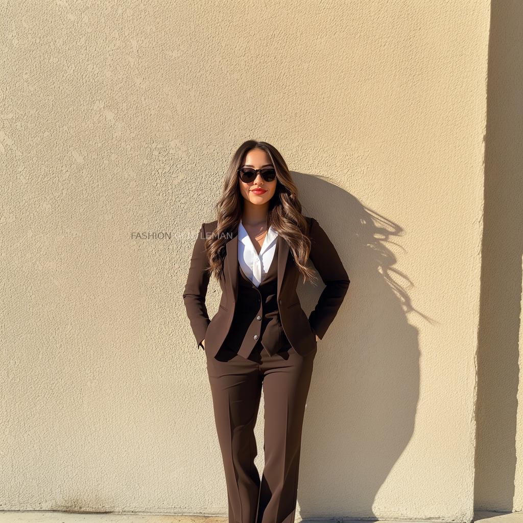 Chocolate Brown 3 Piece Suit: Slim Fit Women's Tailored Suit - Etsy