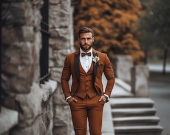 Rost Slim Fit Anzug: 3-Teiliger Maßgeschneiderter Hochzeitsanzug