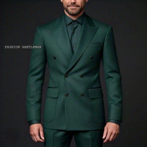 Premium Suits For men Dark Green Double Breasted For Wedding, Formal Fashion Suit - Prom Wear Wedding,Engagement,Groom wear and Groomsmen