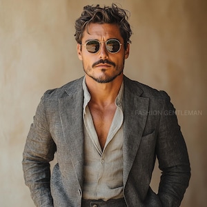 Luxury Linen Summer DARK GREY colour Two Piece Relax Fit Suit For Men, Groom & Groomsmen Linen Suit, Tailored Linen Suit, Summer party