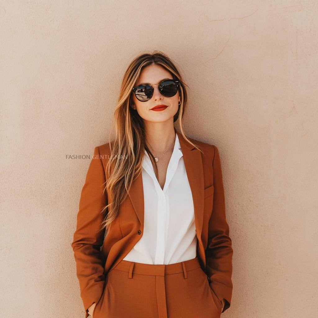 Magnifique costume deux pièces en CUIVRE ROUILLE pour femme, pour mariage, costume de fête de bureau, costume sur mesure pour femme, costume de mariage pour femme,