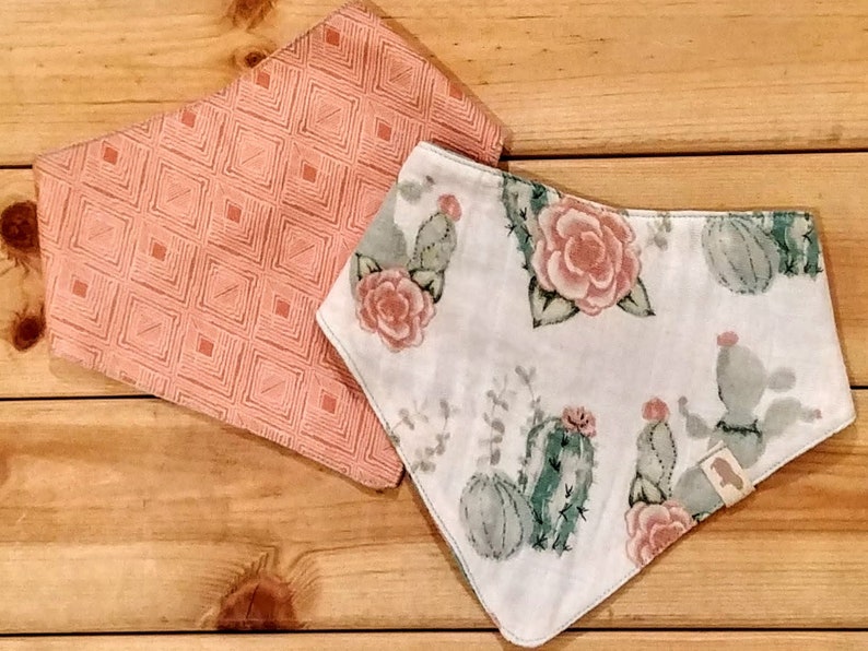 Baby Boy and Baby Girl Bandana Bib and Burp Cloth Gift Set