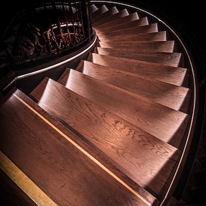 Spiral Staircase of Mahogany with Beautiful Wood Grain perfect  for the den, the office or the livingroom