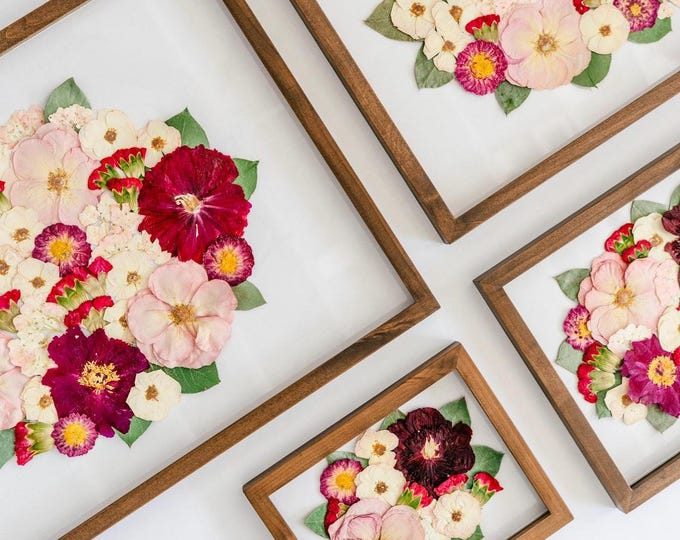 RECREATION Wedding Bouquet Preservation Frame | Round Design Style | Pressed Flowers, Bridal Keepsake, Memorial Piece, Custom Floral Art