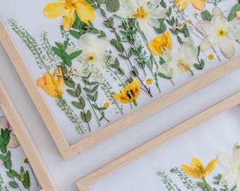 Wedding Bouquet Preservation Frame | Garden / Meadow Style | Pressed Flowers, Bridal Keepsake, Memorial Piece, Custom Floral Art