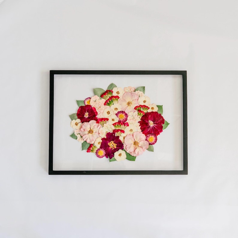 Wedding Bouquet Preservation Frame | Round Design Style | Pressed Flowers, Bridal Keepsake, Memorial Piece, Custom Floral Art image 5