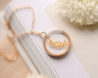 Pressed Flower Necklace | The Perfect Gift for Bride or Bridesmaids | Gift for Her | Bridal Shower Gifts