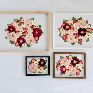 Wedding Bouquet Preservation Frame | Round Design Style | Pressed Flowers, Bridal Keepsake, Memorial Piece, Custom Floral Art image 10