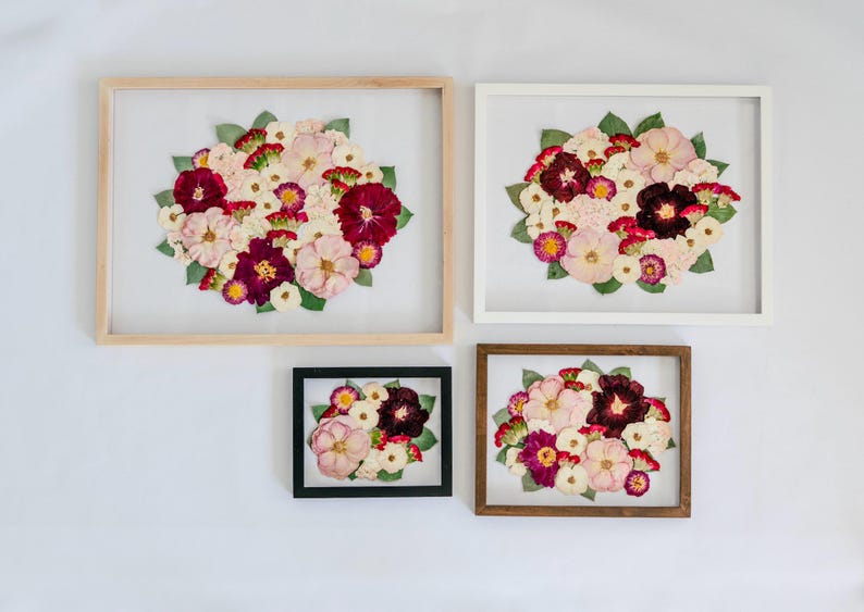 Wedding Bouquet Preservation Frame | Round Design Style | Pressed Flowers, Bridal Keepsake, Memorial Piece, Custom Floral Art image 10