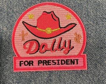 Dolly for President iron or sew on patch