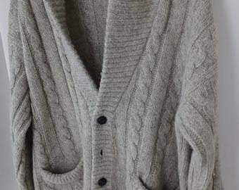 Pull vintage 100 pour cent en laine pull grand-père cardigan pull boutons adorable pull de style Irlande tarif prépayé