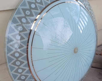 Vintage HUG atomic style light shade/ceiling lampshade/midcentury modern/glass/patterned/retro/21 inch large starbu/free ship prepaid tariff