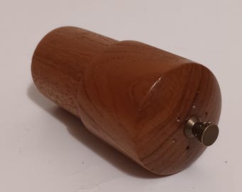 Vintage small teak salt and pepper grinder combination/midcentury modern/danish/denmark/good condition/1970s/free shipping prepaid tariff