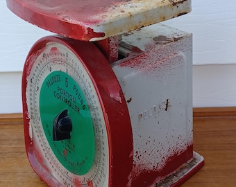 Vintage shabby sheek kitchen scale metal industrial scale antique kitchen scale free shipping prepaid tariff
